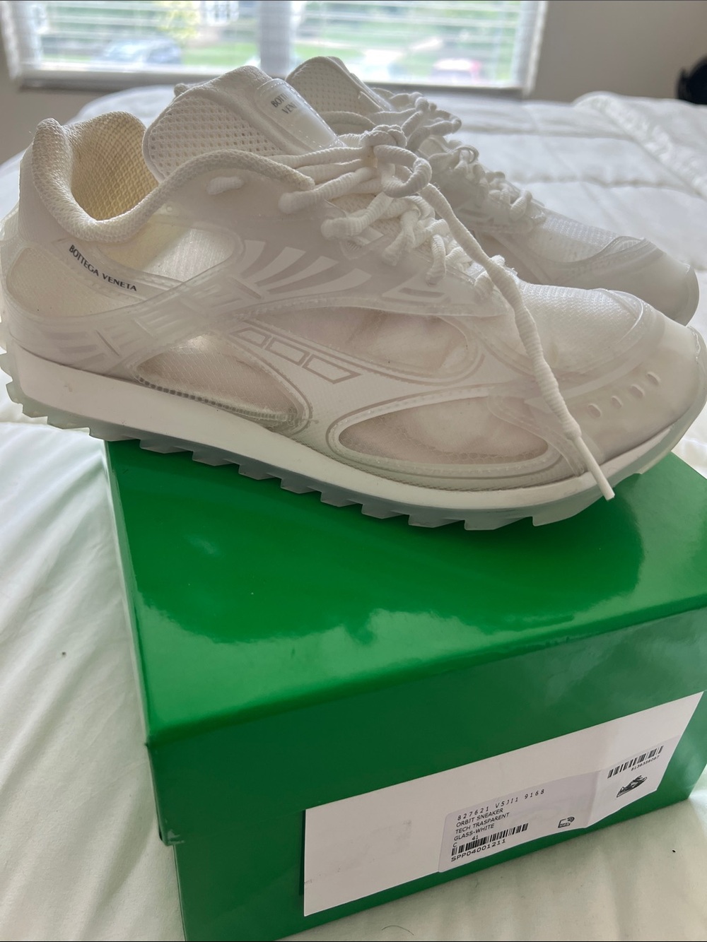 Bottega Veneta White Orbit Transparent Sneakers